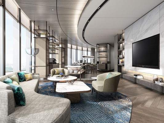 Luxe huid- en fluwelen executive lounge meubels voor een verfijnde uitstraling