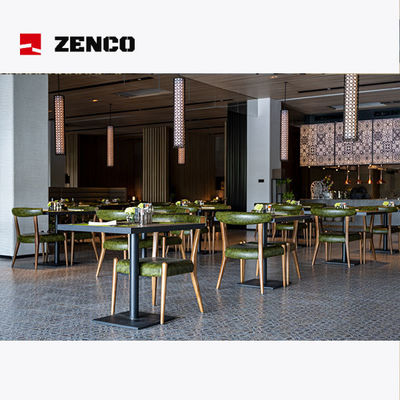 Moderne stijl hotel restaurant meubel set gemaakt van massief hout en high-end leer