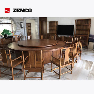 Eetkamer in Chinese stijl van massief hout met draaitafel 12 stoelen en 2 wijnkasten