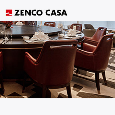 Lichte luxe hotel-restaurantmeubilair met elektrische tafel en lederen eetstoelen