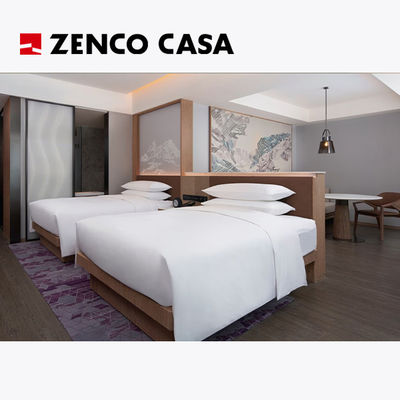 Modern Style Hotel Twin Bedroom Meubels Set Grootte 1800*1500*320mm