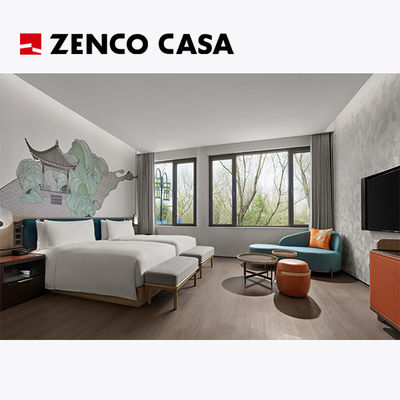 Contemporary Style Hotel Bedroom Meubels Set Voor Hotel Twin Bed Rooms