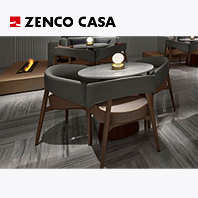 Hotelvrije tijd meubels met marmeren ronde tafel en lederen stoelen