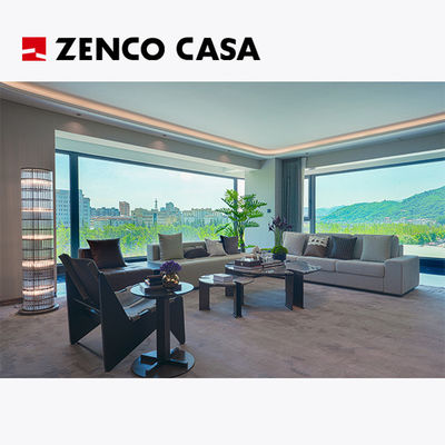 Modern appartement woonkamer set inclusief multi-seater sofa en marmeren koffietafel