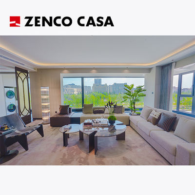 Modern appartement woonkamer set inclusief multi-seater sofa en marmeren koffietafel